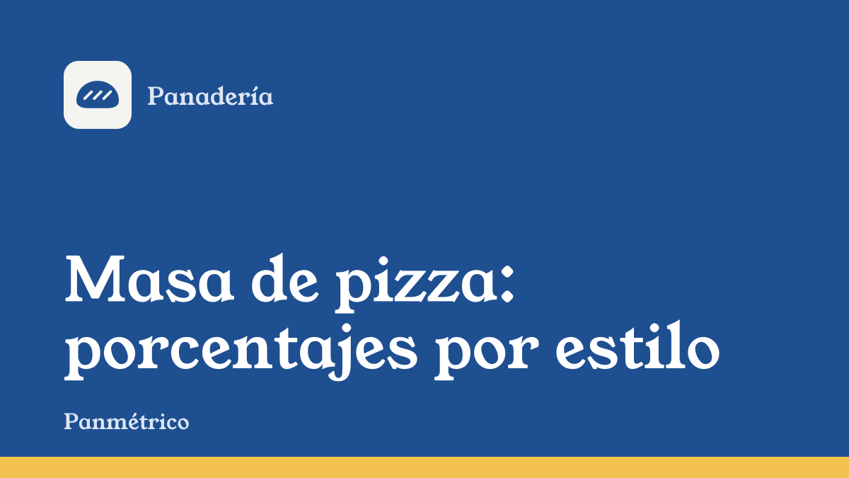 Portada de la guía "Masa de pizza: porcentajes por estilo", de la sección de panadería de Panmétrico